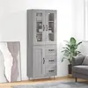 Image de vidaXL Buffet haut Sonoma gris 69,5x34x180 cm Bois d'ingénierie