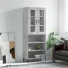Image de vidaXL Buffet haut Gris béton 69,5x34x180 cm Bois d'ingénierie3198725