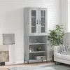 Image de vidaXL Buffet haut Gris béton 69,5x34x180 cm Bois d'ingénierie