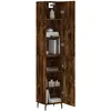 Image de vidaXL Vidaxl Buffet Haut Chêne Fumé 34,5x34x180 Cm Bois D'ingénierie