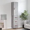 Image de vidaXL Buffet haut Sonoma gris 34,5x34x180 cm Bois d'ingénierie3198831