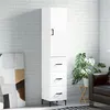 Image de vidaXL Buffet haut Blanc 34,5x34x180 cm Bois d'ingénierie