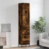 Image de vidaXL Buffet haut Chêne fumé 34,5x34x180 cm Bois d'ingénierie
