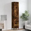 Image de Vidaxl Buffet Haut ChÃªne FumÃ© 34,5x34x180 Cm Bois D'ingÃ©nierie