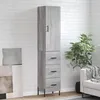 Image de vidaXL Buffet haut Sonoma gris 34,5x34x180 cm Bois d'ingÃ©nierie