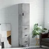 Image de vidaXL Buffet haut Gris béton 34,5x34x180 cm Bois d'ingénierie
