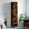 Image de vidaXL Buffet haut Chêne fumé 34,5x34x180 cm Bois d'ingénierie