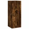Image de Vidaxl Buffet Haut ChÃªne FumÃ© 34,5x34x180 Cm Bois D'ingÃ©nierie