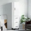 Image de vidaXL Buffet haut Blanc 34,5x34x180 cm Bois d'ingénierie