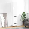Image de vidaXL Buffet haut Blanc 34,5x34x180 cm Bois d'ingénierie