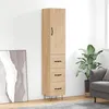 Image de Vidaxl Buffet Haut ChÃªne Sonoma 34,5x34x180 Cm Bois D'ingÃ©nierie