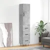 Image de vidaXL Buffet haut Gris béton 34,5x34x180 cm Bois d'ingénierie