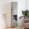 Image de vidaXL Buffet haut Gris béton 34,5x34x180 cm Bois d'ingénierie