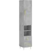 Image de vidaXL Buffet haut Gris bÃ©ton 34,5x34x180 cm Bois d'ingÃ©nierie