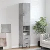Image de vidaXL Buffet haut Gris béton 34,5x34x180 cm Bois d'ingénierie