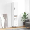 Image de vidaXL Buffet haut Blanc 34,5x34x180 cm Bois d'ingénierie