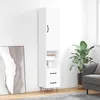 Image de vidaXL Buffet haut Blanc 34,5x34x180 cm Bois d'ingÃ©nierie
