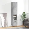 Image de vidaXL Buffet haut Gris béton 34,5x34x180 cm Bois d'ingénierie