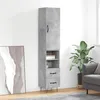 Image de vidaXL Vidaxl Buffet Haut Gris Béton 34,5x34x180 Cm Bois D'ingénierie