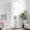 Image de vidaXL Buffet haut Blanc brillant 34,5x34x180 cm Bois d'ingénierie3198955