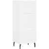 Image de vidaXL Vidaxl Buffet Haut Blanc 34,5x34x180 Cm Bois D'ingénierie