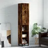 Image de vidaXL Buffet haut Chêne fumé 34,5x34x180 cm Bois d'ingénierie