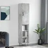 Image de vidaXL Buffet haut Gris béton 34,5x34x180 cm Bois d'ingénierie