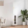 Image de vidaXL Buffet haut Blanc 34,5x34x180 cm Bois d'ingénierie