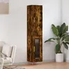 Image de vidaXL Buffet haut Chêne fumé 34,5x34x180 cm Bois d'ingénierie