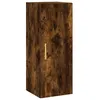 Image de Vidaxl Buffet Haut ChÃªne FumÃ© 34,5x34x180 Cm Bois D'ingÃ©nierie