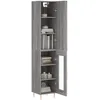 Image de vidaXL Vidaxl Buffet Haut Sonoma Gris 34,5x34x180 Cm Bois D'ingénierie