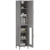 Image de vidaXL Vidaxl Buffet Haut Sonoma Gris 34,5x34x180 Cm Bois D'ingénierie