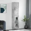 Image de vidaXL Buffet haut Gris bÃ©ton 34,5x34x180 cm Bois d'ingÃ©nierie