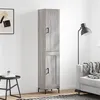 Image de vidaXL Buffet haut Sonoma gris 34,5x34x180 cm Bois d'ingénierie