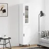 Image de vidaXL Buffet haut Blanc 34,5x34x180 cm Bois d'ingénierie