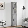 Image de vidaXL Buffet haut Gris béton 34,5x34x180 cm Bois d'ingénierie