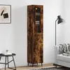 Image de vidaXL Buffet haut Chêne fumé 34,5x34x180 cm Bois d'ingénierie