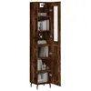 Image de Vidaxl Buffet Haut ChÃªne FumÃ© 34,5x34x180 Cm Bois D'ingÃ©nierie