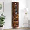 Image de vidaXL Buffet haut Chêne fumé 34,5x34x180 cm Bois d'ingénierie