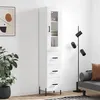 Image de vidaXL Buffet haut Blanc 34,5x34x180 cm Bois d'ingénierie3199241