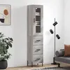 Image de vidaXL Buffet haut Sonoma gris 34,5x34x180 cm Bois d'ingénierie3199247