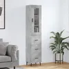 Image de vidaXL Buffet haut Gris béton 34,5x34x180 cm Bois d'ingénierie