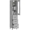Image de vidaXL Buffet haut Gris bÃ©ton 34,5x34x180 cm Bois d'ingÃ©nierie
