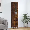 Image de vidaXL Buffet haut Chêne fumé 34,5x34x180 cm Bois d'ingénierie
