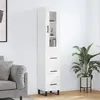 Image de vidaXL Buffet haut Blanc 34,5x34x180 cm Bois d'ingénierie