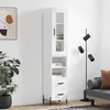 Image de vidaXL Buffet haut Blanc 34,5x34x180 cm Bois d'ingénierie3199305