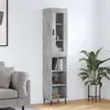 Image de vidaXL Buffet haut Gris béton 34,5x34x180 cm Bois d'ingénierie