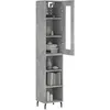 Image de vidaXL Buffet haut Gris bÃ©ton 34,5x34x180 cm Bois d'ingÃ©nierie
