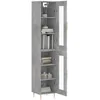 Image de vidaXL Vidaxl Buffet Haut Gris Béton 34,5x34x180 Cm Bois D'ingénierie