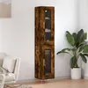 Image de vidaXL Buffet haut Chêne fumé 34,5x34x180 cm Bois d'ingénierie